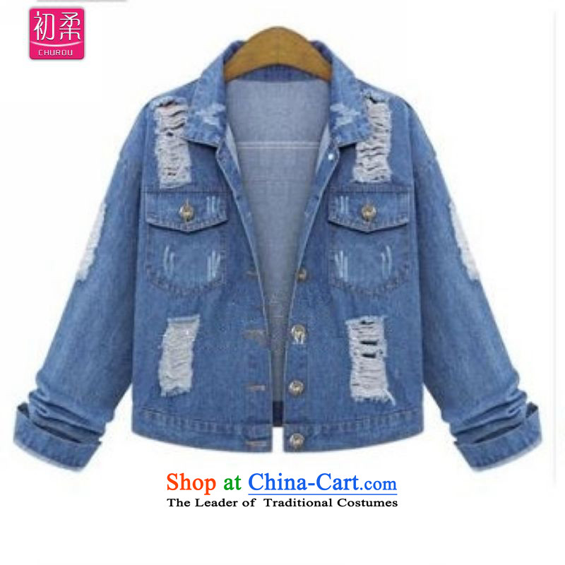 The early spring and autumn 2015 King of soft-code women thick mm video thin spring cowboy jacket to intensify the code 200 catties can penetrate the picture color xxxxxl