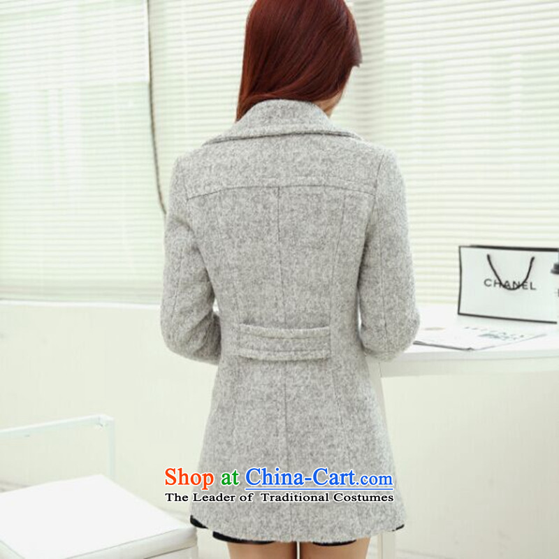 The Cloud Opertti for autumn and winter 2015 Korean small incense wind jacket female winter gross?   for larger, cashmere overcoat thickened short grayish L, the Cloud Opertti shopping on the Internet has been pressed.
