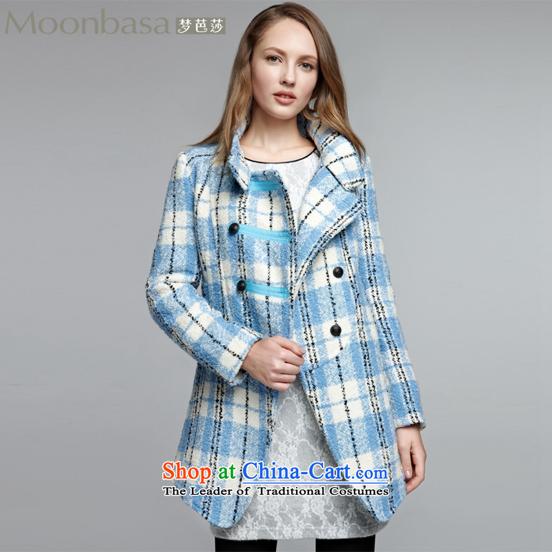 Mona Lisa and Uniform Branch of the minimalist double-high-end tartan material coats?030914421?Blue?M