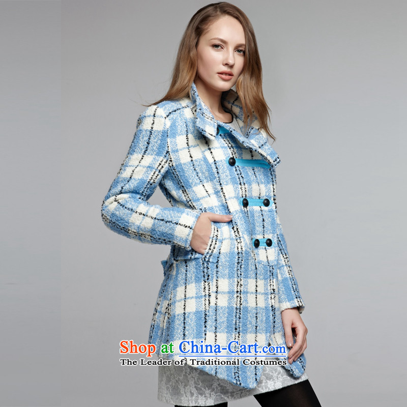 Mona Lisa and Uniform Branch of the minimalist double-high-end tartan material coats 030914421 Blue M Dream and Lisa (moonbasa) , , , shopping on the Internet