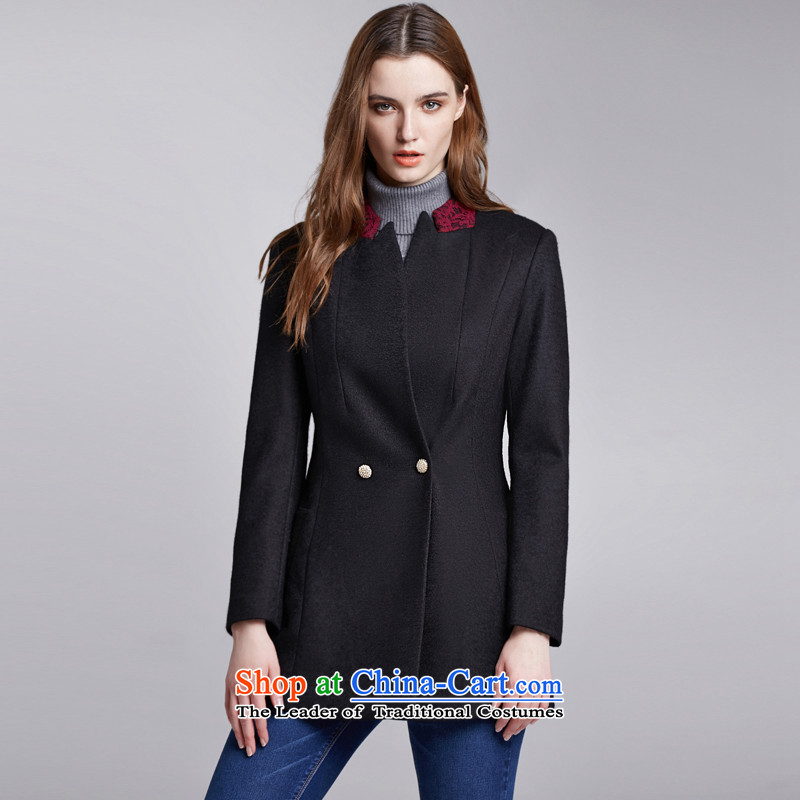 Dream and elegant and stylish Elizabeth stitching knocked lace collar in Sau San long wool coat 467314406 Korea?  And dream of black, L, Lisa (moonbasa) , , , shopping on the Internet