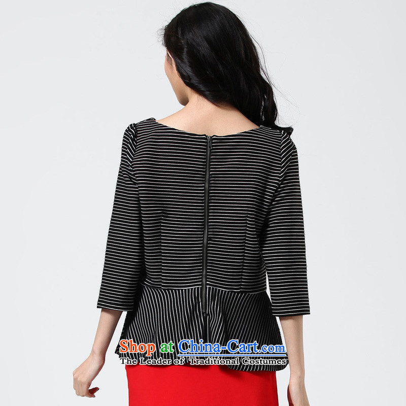 Water Spring 2015 of new large hedge sweater female Korean version 7 to the Cuff streaks short of carbon black , L water S15CK4667 representatives (SHUIMIAO) , , , shopping on the Internet