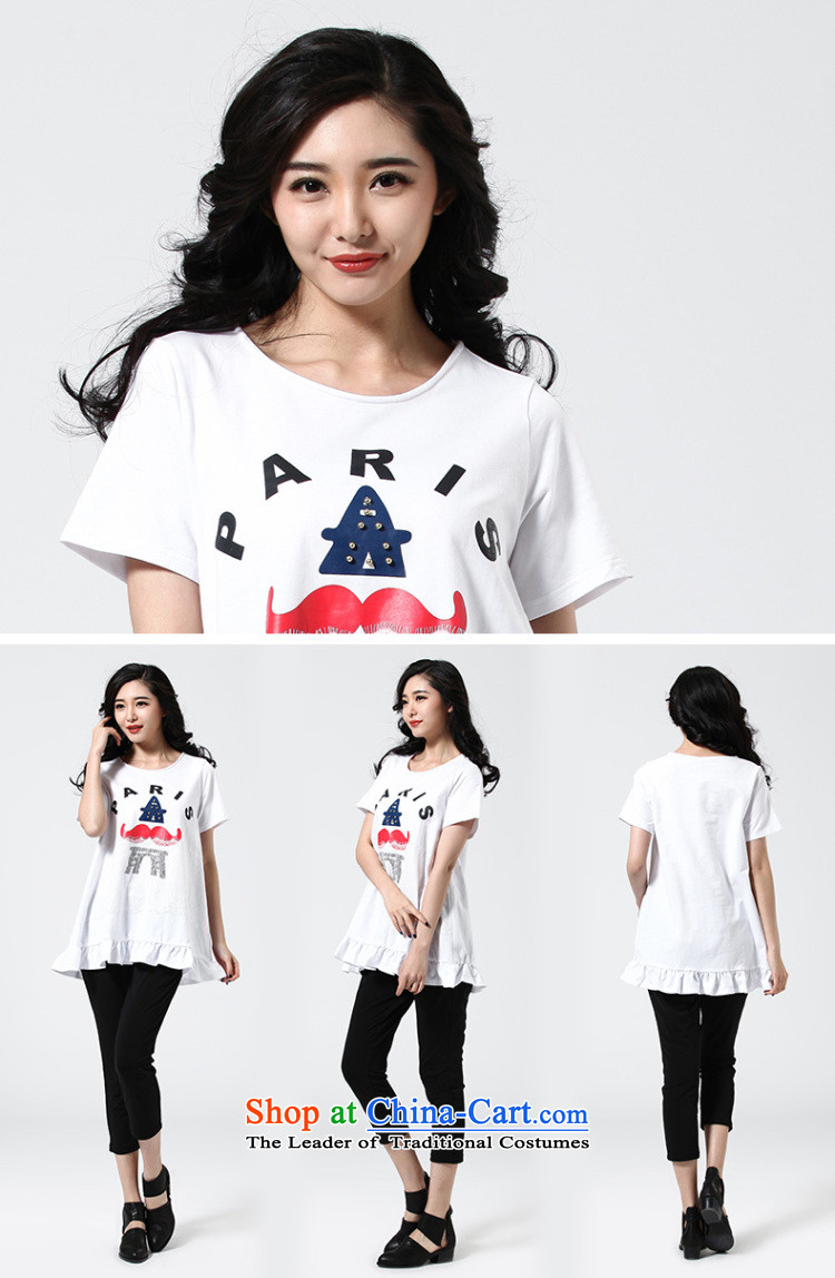 The representative of the water code version of large Korean female spring 2015 new fat mm billowy flounces, short-sleeved T-shirt S15CK4737 female white L picture, prices, brand platters! The elections are supplied in the national character of distribution, so action, buy now enjoy more preferential! As soon as possible.