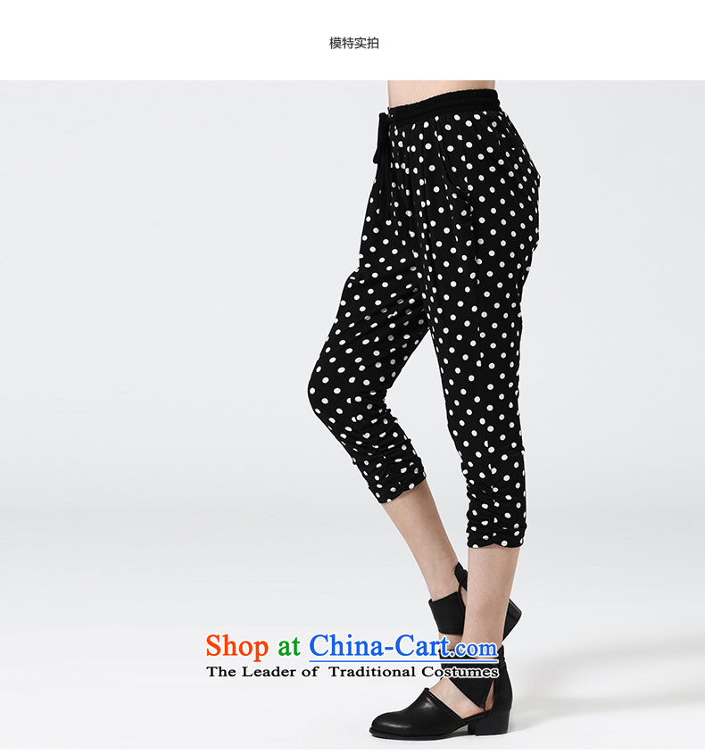 The representative of the water code version of large Korean female new spring 2015 wave point Capri Lounge High Waist Trousers S15CL5019 Harlan black & white point XL Photo, prices, brand platters! The elections are supplied in the national character of distribution, so action, buy now enjoy more preferential! As soon as possible.