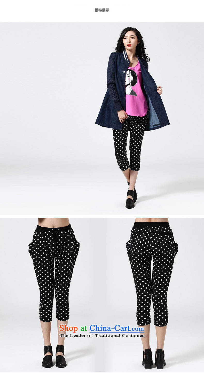 The representative of the water code version of large Korean female new spring 2015 wave point Capri Lounge High Waist Trousers S15CL5019 Harlan black & white point XL Photo, prices, brand platters! The elections are supplied in the national character of distribution, so action, buy now enjoy more preferential! As soon as possible.