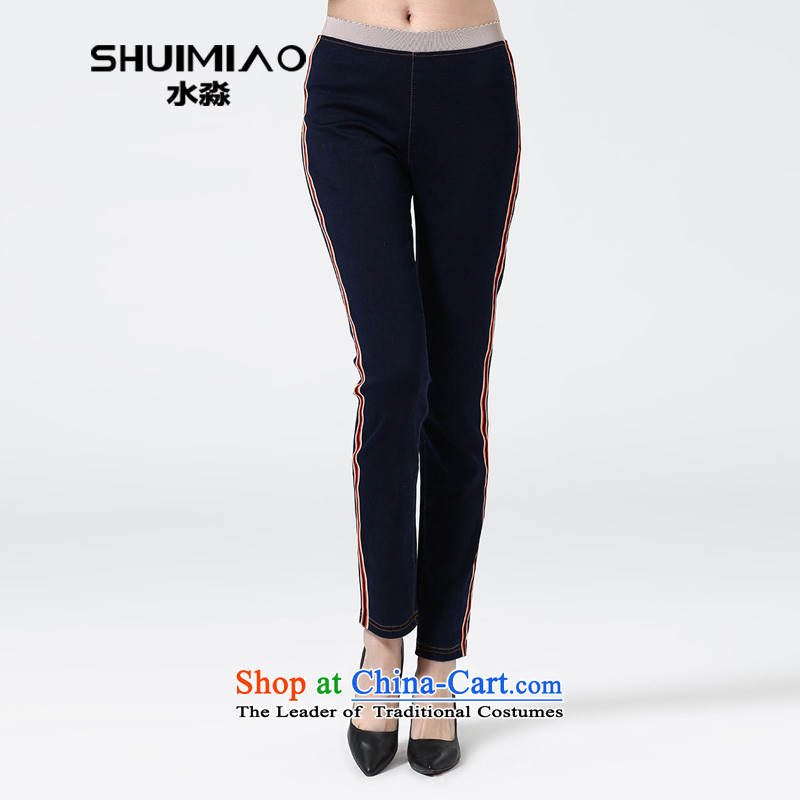 The representative of the water for larger video thin women new spring 2015 High waist jeans Korean casual women pants S15CW4346 possession of?M