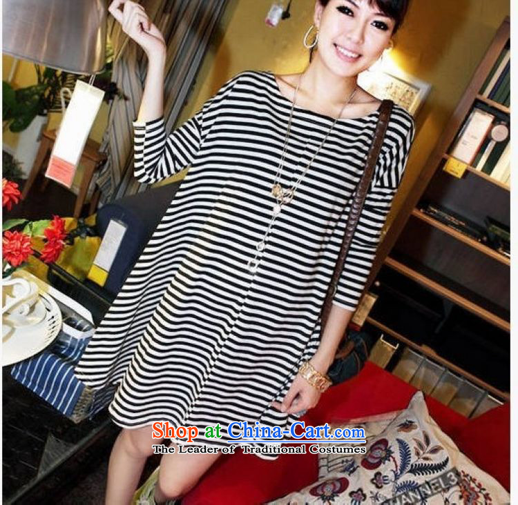 The sum   of the fertilizers in spring and autumn 2015 XL t-shirt thick people dress code large ad-dress 200 catties thick mm stripe dresses black stripes are code picture, prices, brand platters! The elections are supplied in the national character of distribution, so action, buy now enjoy more preferential! As soon as possible.