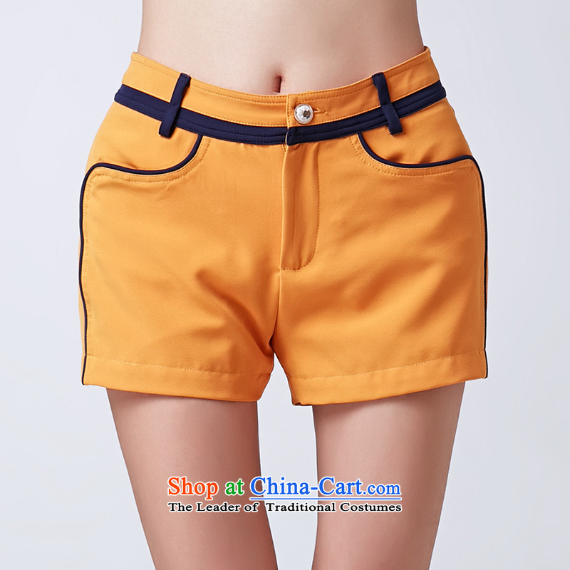 As provided for new spring MM thick larger female Korean version of thin to xlarge knocked color small volume of shorts 2581 Yellow 3XL, Yee (qisuo provisions) , , , shopping on the Internet