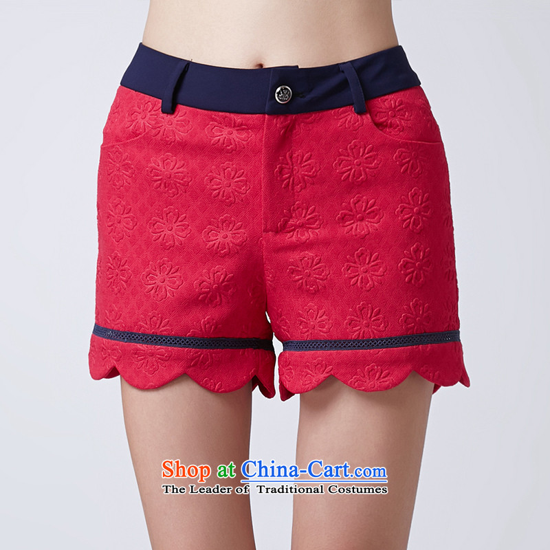As provided for new spring MM thick larger female sweet jacquard video thin increase wild and small volume of 2583 by shorts red cross-XL, provisions (qisuo) , , , shopping on the Internet
