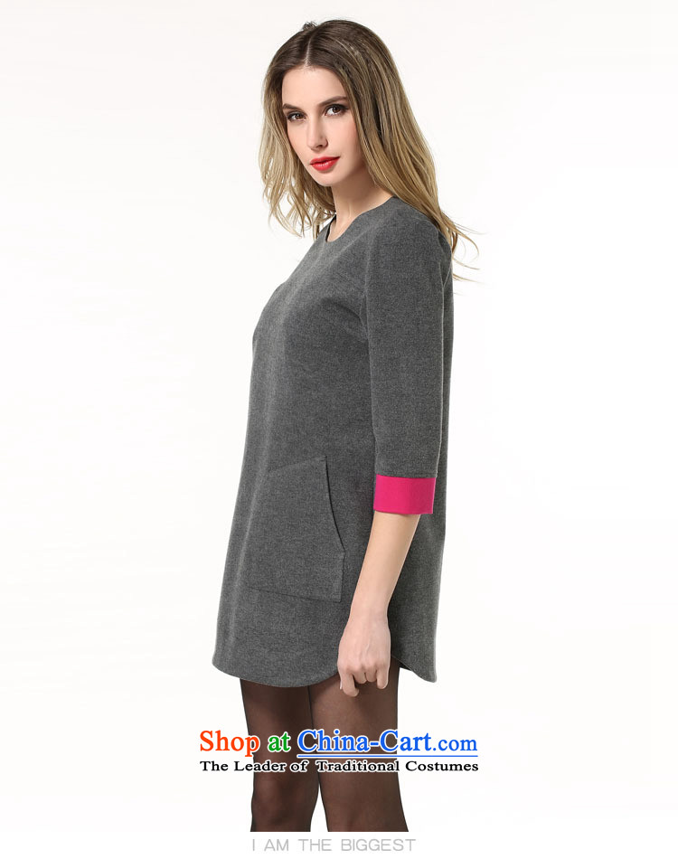 Rui Mei to fall 2015 new products to increase women's code, Hin fat mm thick thin 7 Cuff Western popular leisure dresses N1857 Gray L picture, prices, brand platters! The elections are supplied in the national character of distribution, so action, buy now enjoy more preferential! As soon as possible.