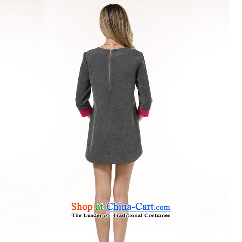Rui Mei to fall 2015 new products to increase women's code, Hin fat mm thick thin 7 Cuff Western popular casual dress , the United States of gray L N1857 proscribed (RIUMILVE) , , , shopping on the Internet