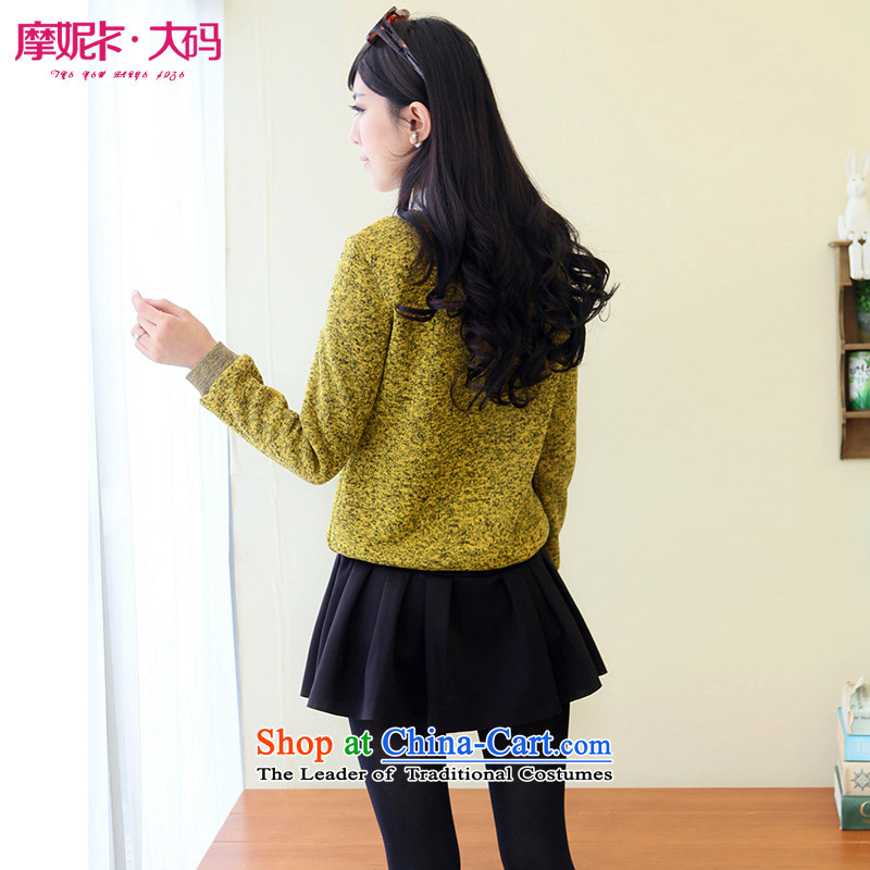Maximum number of ladies 2014 Fall/Winter Collections new fat mm draw lint-free sweater girl long-sleeved Pullover embroidery loose video thin yellow shirt tiger head sweater XXXL, Moses Nika shopping on the Internet has been pressed.