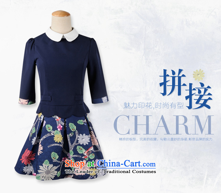 In the spring of 2015 Women's new lovely child for XL, leave two expertise cuff mm lapel collision-color printing stitching elegant graphics thin blue skirt suits to large XL 120-135 catty picture, prices, brand platters! The elections are supplied in the national character of distribution, so action, buy now enjoy more preferential! As soon as possible.