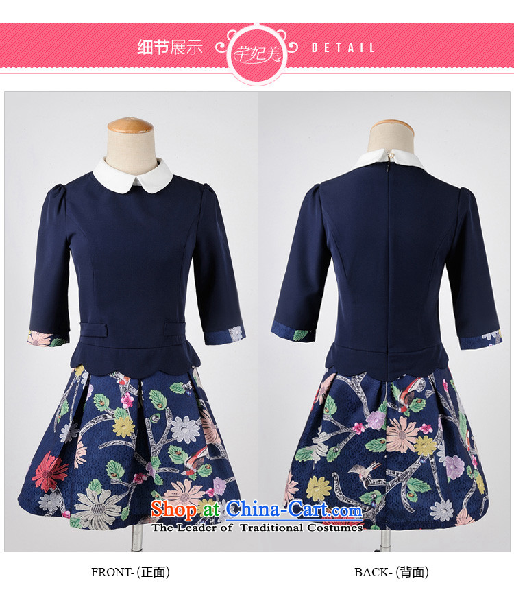 In the spring of 2015 Women's new lovely child for XL, leave two expertise cuff mm lapel collision-color printing stitching elegant graphics thin blue skirt suits to large XL 120-135 catty picture, prices, brand platters! The elections are supplied in the national character of distribution, so action, buy now enjoy more preferential! As soon as possible.