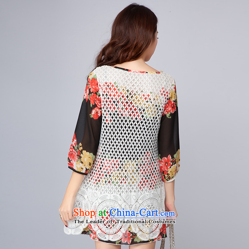 Szili Clinton larger female spring 2015 mm thick new stylish relaxd lace stitching chiffon stamp temperament upscale suits skirts leave two video thin short skirts Temperament spent XXXL, Szili (celia dayton , , , shopping on the Internet