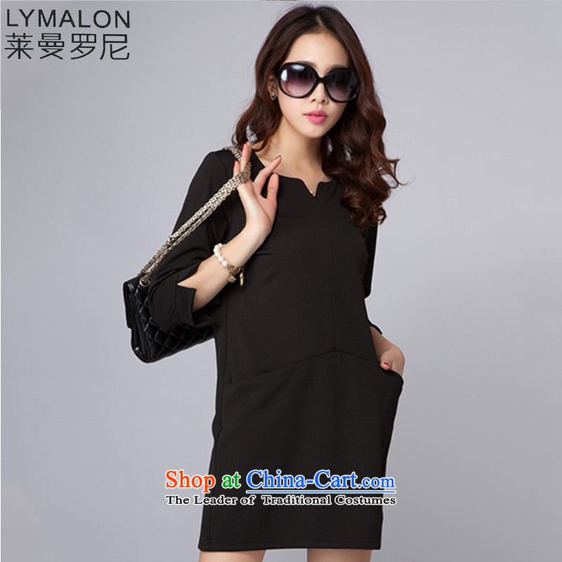 The lymalon lehmann thick, Hin thin 2015 Autumn replacing the new Korean version of large numbers of ladies commuter 7 cuff round-neck collar dresses 2004 Yellow XXXXL, Lehmann Ronnie (LYMALON) , , , shopping on the Internet
