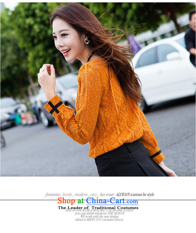 The lymalon lehmann thick, Hin thin 2015 Autumn replacing the new Korean version of large numbers of ladies lace Sau San round-neck collar bubble sleeved shirt 5003 Yellow L picture, prices, brand platters! The elections are supplied in the national character of distribution, so action, buy now enjoy more preferential! As soon as possible.