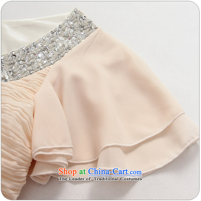 Package Mail C.O.D. 2015 spring/summer load new xl chiffon long skirt diamond pieces V-Neck short-sleeve dresses elegant graphics thin dress skirt resort long skirt champagne color XL about 125-145 catty picture, prices, brand platters! The elections are supplied in the national character of distribution, so action, buy now enjoy more preferential! As soon as possible.