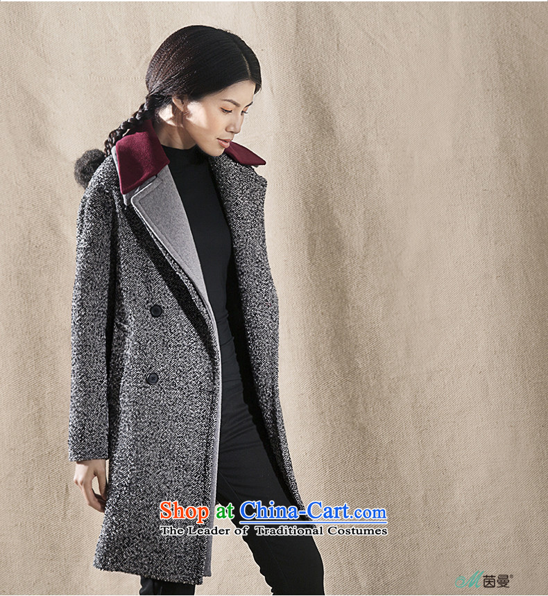 Athena Chu Cayman 2014 winter clothing new Wild lapel in long hair? jacket female a wool coat (8433210950- gray and black S picture, prices, brand platters! The elections are supplied in the national character of distribution, so action, buy now enjoy more preferential! As soon as possible.