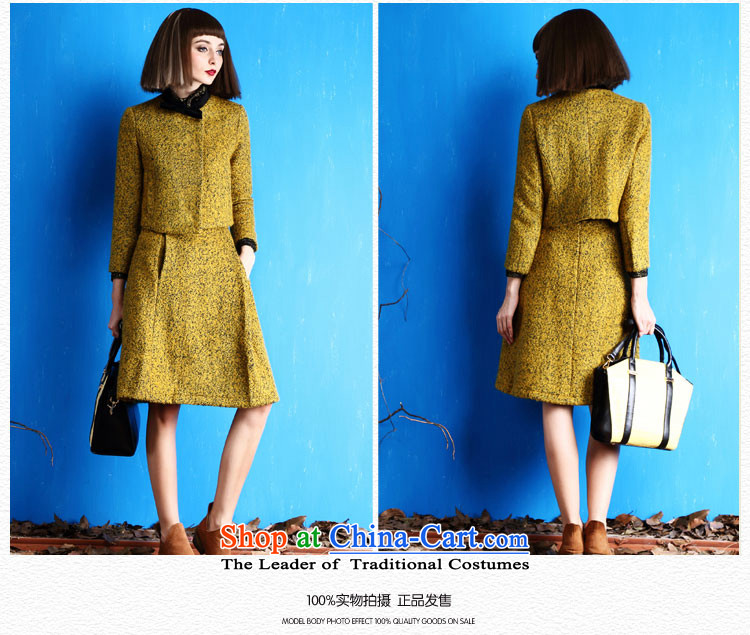 Sexy And Dangerous Color Cluster 2015 winter clothing new aristocratic temperament small incense wind hair? two kits skirt Yellow M picture, prices, brand platters! The elections are supplied in the national character of distribution, so action, buy now enjoy more preferential! As soon as possible.