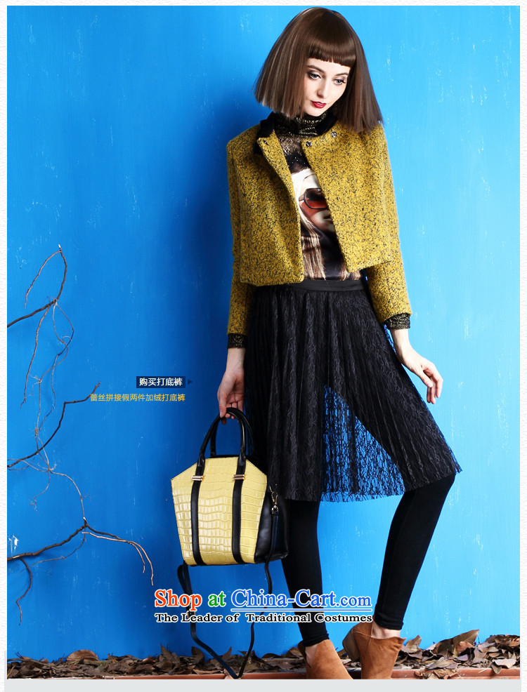 Sexy And Dangerous Color Cluster 2015 winter clothing new aristocratic temperament small incense wind hair? two kits skirt Yellow M picture, prices, brand platters! The elections are supplied in the national character of distribution, so action, buy now enjoy more preferential! As soon as possible.
