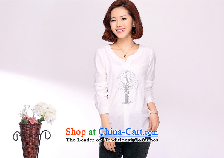 For people with new spring and autumn Doi 2015 cotton linen shirt female long-sleeved loose V-neck in the Korean version of large code ladies casual shirts in the medium to long term water blue XL Photo, prices, brand platters! The elections are supplied in the national character of distribution, so action, buy now enjoy more preferential! As soon as possible.