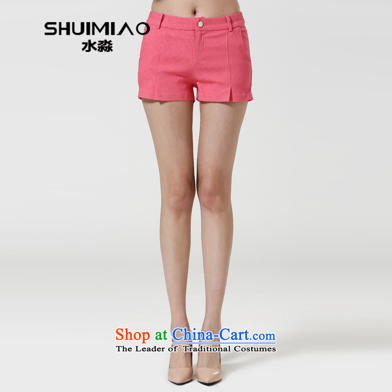 The representative of the water for larger female thick mm2015 spring outfits leisure graphics ultra-thin stretch high waist shorts S15CT4860 watermelon Red?4XL