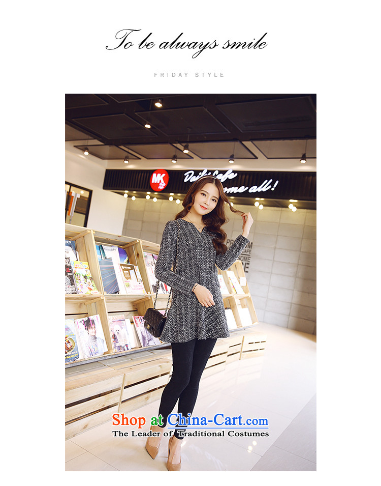 Mm thick winter 2014 new Korean XL Graphics skinny incense female wind V-Neck long-sleeved black skirt suits Sau San XXXL Gray Photo, prices, brand platters! The elections are supplied in the national character of distribution, so action, buy now enjoy more preferential! As soon as possible.