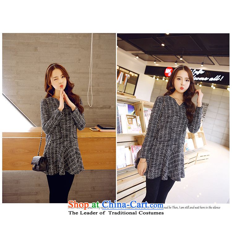 Mm thick winter 2014 new Korean XL Graphics skinny incense female wind V-Neck long-sleeved black skirt suits Sau San XXXL Gray Photo, prices, brand platters! The elections are supplied in the national character of distribution, so action, buy now enjoy more preferential! As soon as possible.