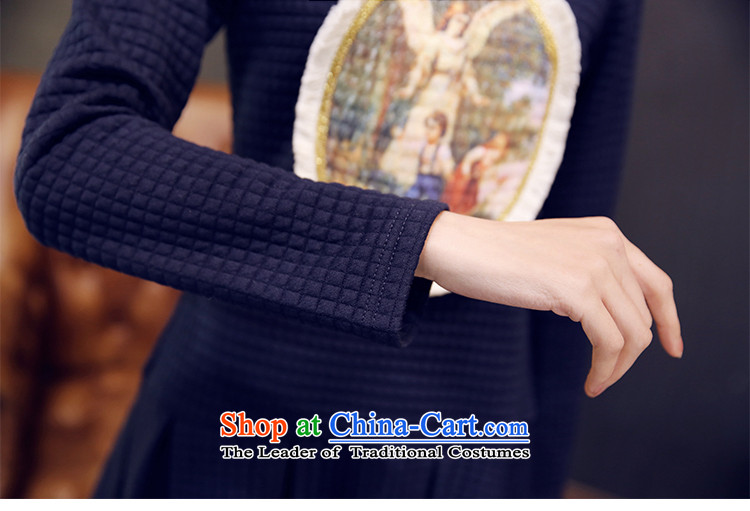 The fertilizer greatly code women 2015 Spring mm thick Korean version thin round-neck collar and draw the long-sleeved shirt skirts Tibet Sau San XXXL Blue Photo, prices, brand platters! The elections are supplied in the national character of distribution, so action, buy now enjoy more preferential! As soon as possible.