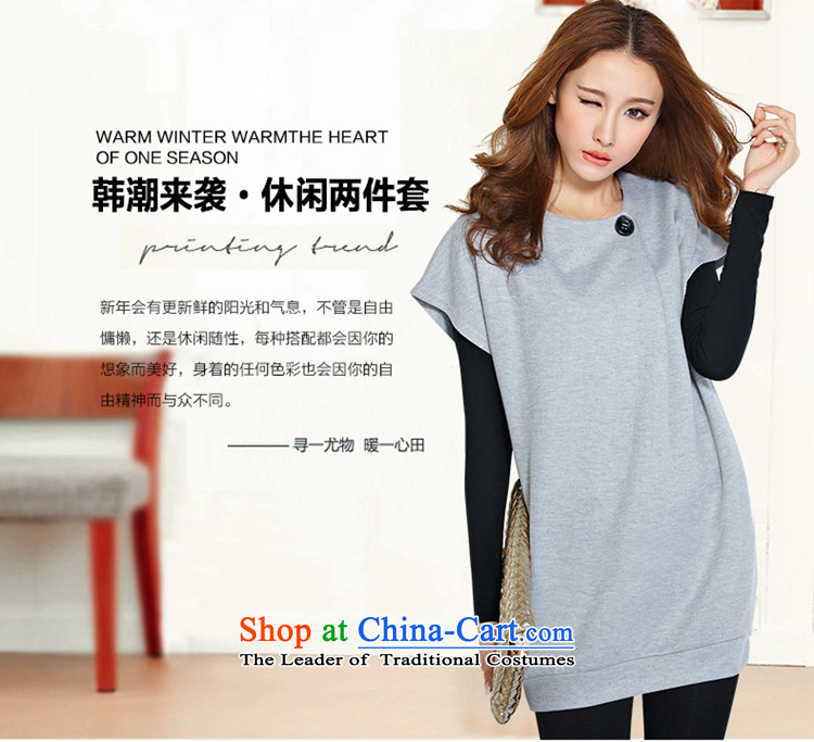  Large ZORMO female autumn and winter fat mm to xl dresses two kits king leisure short skirt light gray XL Photo, prices, brand platters! The elections are supplied in the national character of distribution, so action, buy now enjoy more preferential! As soon as possible.
