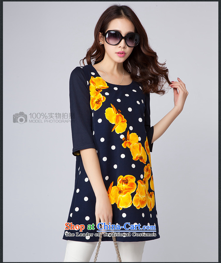 Spring 2015 new ZORMO Korean female wave point large stamp dresses thick mm 7 cuff short skirt blue XXL picture, prices, brand platters! The elections are supplied in the national character of distribution, so action, buy now enjoy more preferential! As soon as possible.