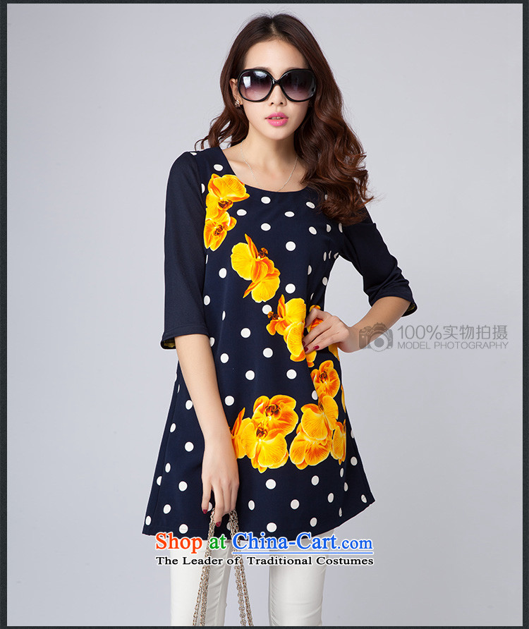 Spring 2015 new ZORMO Korean female wave point large stamp dresses thick mm 7 cuff short skirt blue XXL picture, prices, brand platters! The elections are supplied in the national character of distribution, so action, buy now enjoy more preferential! As soon as possible.