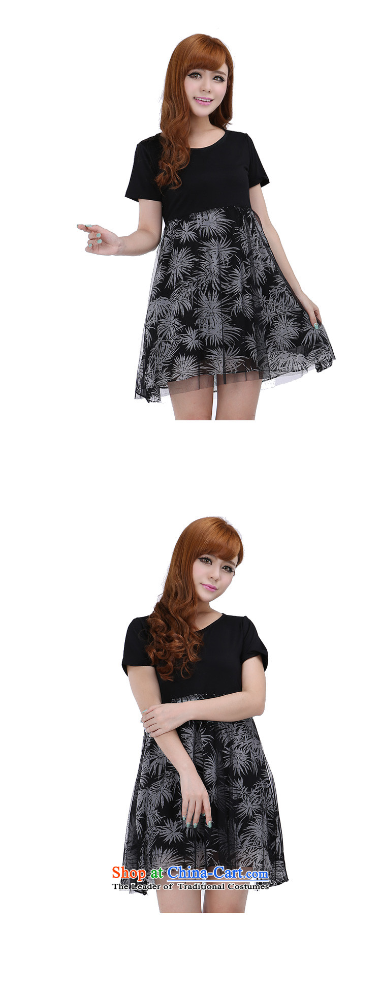 Shani flower, thick girls' Graphics thin, dresses larger thick sister summer chiffon skirt 6277 Black 5XL picture, prices, brand platters! The elections are supplied in the national character of distribution, so action, buy now enjoy more preferential! As soon as possible.