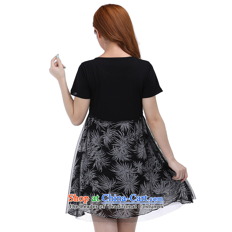 Shani flower, thick girls' Graphics thin, dresses larger thick sister summer chiffon skirt 6277 Black 5XL, shani flower sogni (D'oro) , , , shopping on the Internet