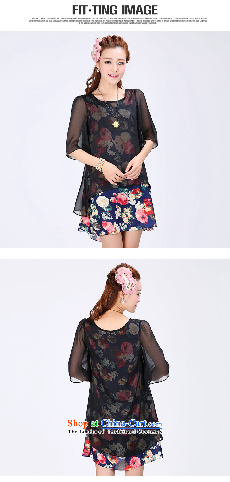 Luo Shani flower code women thick mm Summer 2015 leave two chiffon thick sister dresses to intensify 6761 pattern 4XL pictures, prices, brand platters! The elections are supplied in the national character of distribution, so action, buy now enjoy more preferential! As soon as possible.