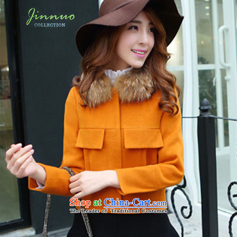 The world of Kam Yuet lovely sweet Sau San video thin spring 2015 new stylish and elegant short, pocket campaign really sub Gross Gross red collar? a Kampala shoulder jacket turmeric M Kam World of Yue , , , shopping on the Internet