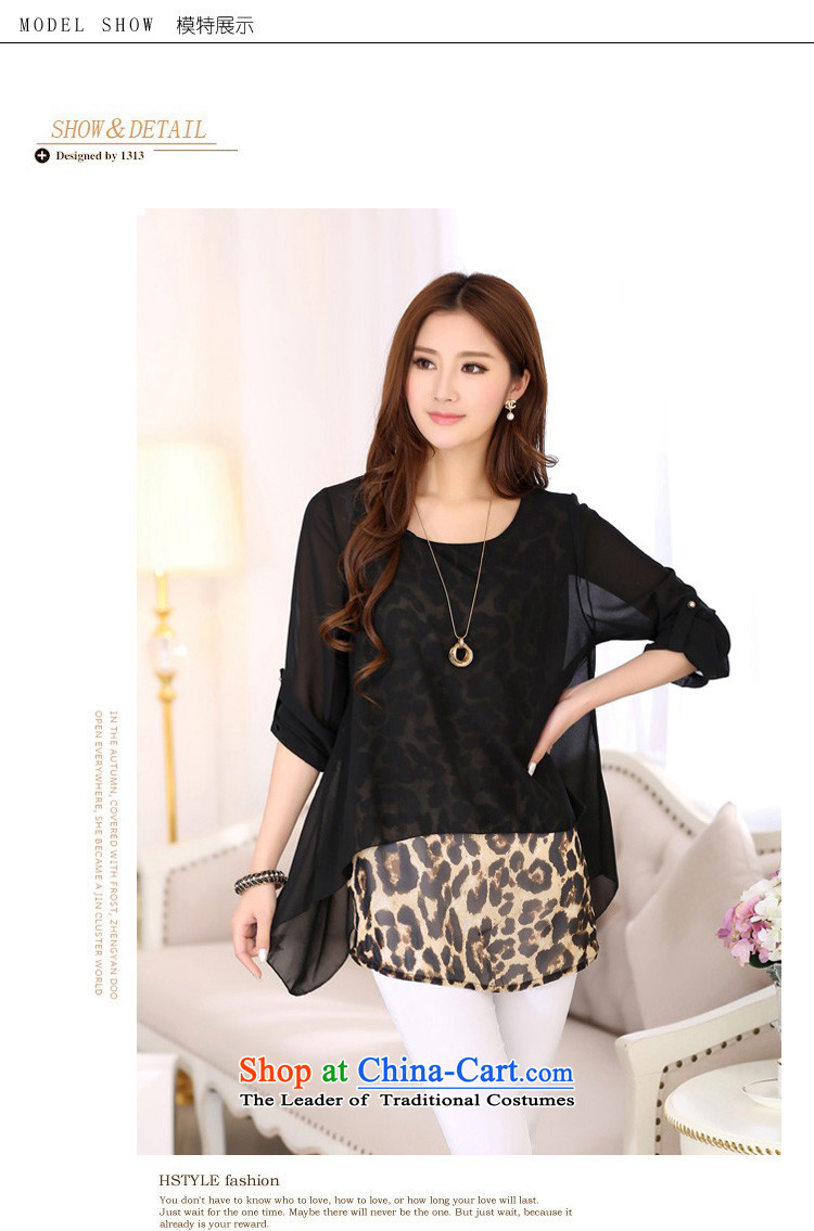 To better spring 2015 new fat mm larger female high-end leopard larger leave two long-sleeved shirt, forming the chiffon shirt black leopard XL suitable for paras. 135-145, prices, picture catty brand platters! The elections are supplied in the national character of distribution, so action, buy now enjoy more preferential! As soon as possible.