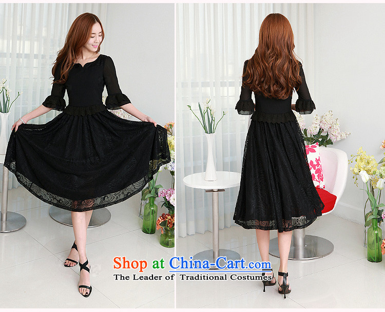 In the spring of 2015, the Korean version of the new retro lace 7 Cuff Phoenix lace stitching chiffon dresses thick mm xl women in large black long skirt to large 2XL pictures, price burden paras. 135-145, brand platters! The elections are supplied in the national character of distribution, so action, buy now enjoy more preferential! As soon as possible.