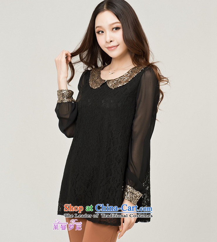 The lymalon lehmann autumn 2015 new product version of large Korean women's code Sleek and versatile long-sleeved shirt Phnom Penh lace shirt 938 Black M picture, prices, brand platters! The elections are supplied in the national character of distribution, so action, buy now enjoy more preferential! As soon as possible.