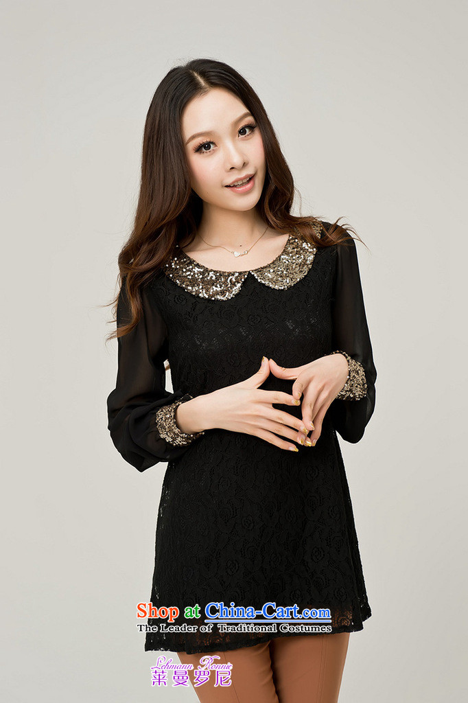 The lymalon lehmann autumn 2015 new product version of large Korean women's code Sleek and versatile long-sleeved shirt Phnom Penh lace shirt 938 Black M picture, prices, brand platters! The elections are supplied in the national character of distribution, so action, buy now enjoy more preferential! As soon as possible.
