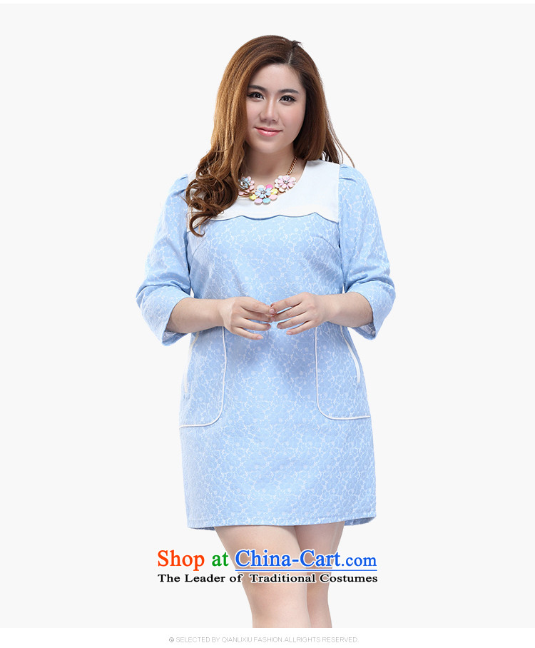 The former Yugoslavia Li Sau 2015 Spring/Summer new larger female fresh sweet knocked color stitching 7 cuff lace dresses Q7051 BLUE XL Photo, prices, brand platters! The elections are supplied in the national character of distribution, so action, buy now enjoy more preferential! As soon as possible.