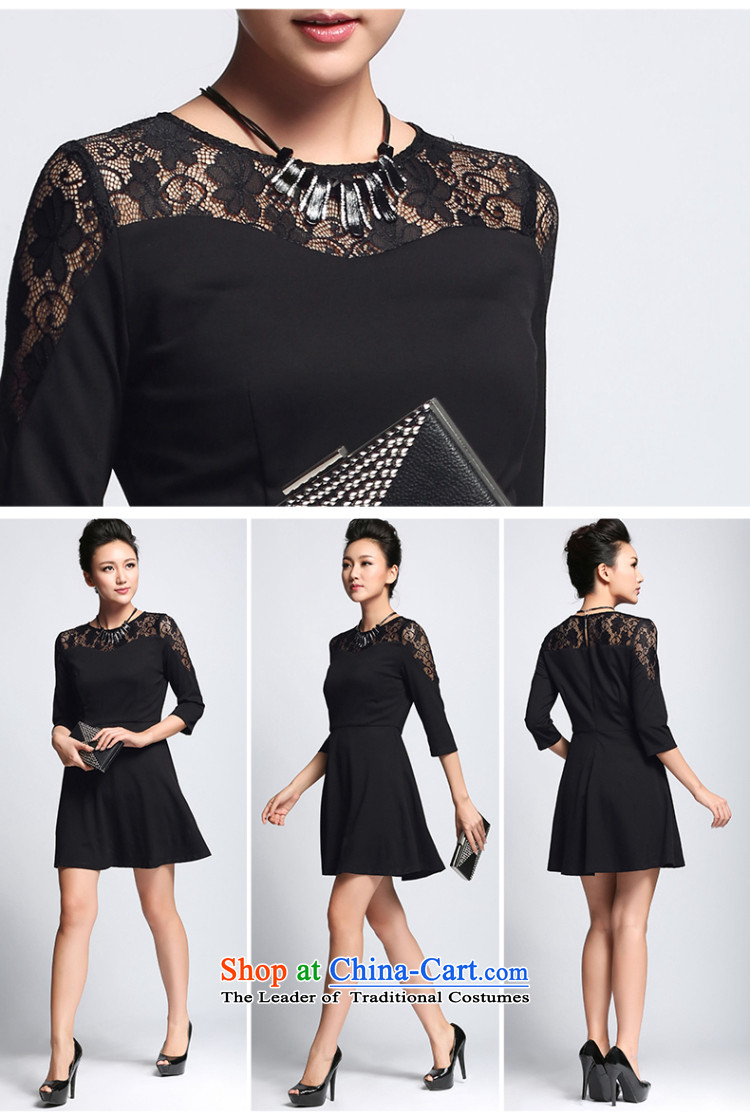 The former Yugoslavia Migdal Code women 2015 Autumn replacing new stylish mm thick shoulder fluoroscopy lace dresses 951101861  3XL black picture, prices, brand platters! The elections are supplied in the national character of distribution, so action, buy now enjoy more preferential! As soon as possible.