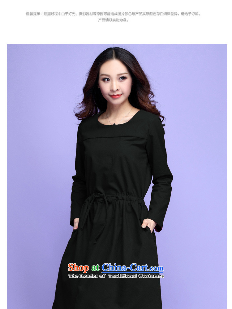 In the spring of 2015, replacing the new xl female retro cotton loose Foutune of long-sleeved dresses thick mm leisure lady wild temperament goddess skirt black large 3XL 160-175 catty picture, prices, brand platters! The elections are supplied in the national character of distribution, so action, buy now enjoy more preferential! As soon as possible.