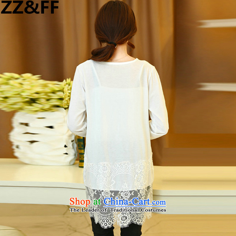 Install the latest Autumn 2015 Zz&ff) to increase women's burden of code 200 mm thick lace long-sleeved T-shirt, forming the relaxd clothes shirt white L,zz&ff,,, shopping on the Internet