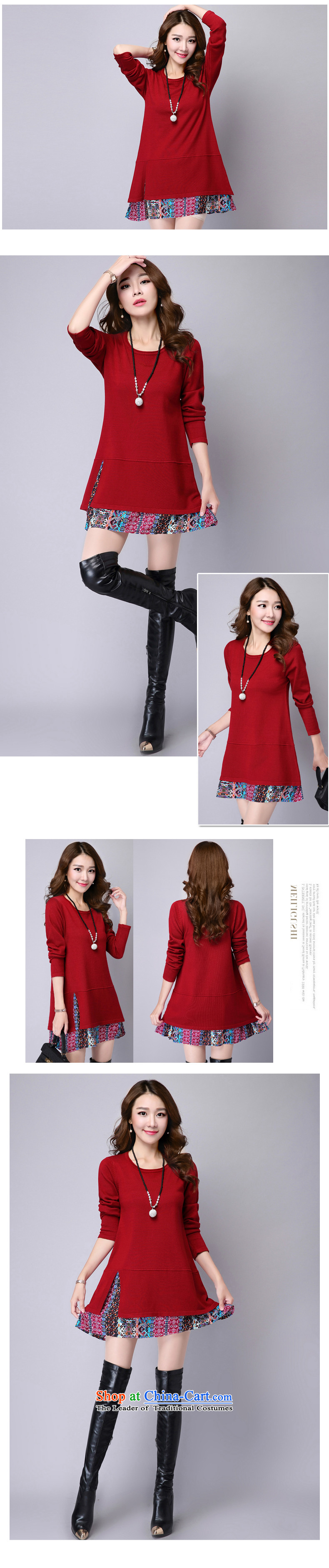 Maximum number of women to increase the load on the fall of the new Korean mm in length) female stitching Knitted Shirt loose woman dresses 5088 wine red - XXL picture, prices, brand platters! The elections are supplied in the national character of distribution, so action, buy now enjoy more preferential! As soon as possible.