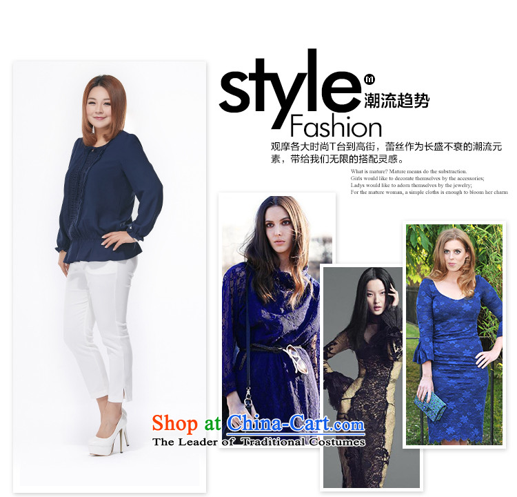 Msshe xl women 2015 new fall put lace round-neck collar long-sleeved shirt 2690 chiffon blue 4XL Photo, prices, brand platters! The elections are supplied in the national character of distribution, so action, buy now enjoy more preferential! As soon as possible.