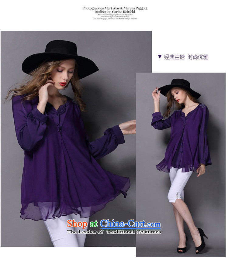To better the chiffon shirt, long-sleeved spring 2015 new larger female Western big wind lace forming the Netherlands female deep purple spot L recommendations 110-120 catty picture, prices, brand platters! The elections are supplied in the national character of distribution, so action, buy now enjoy more preferential! As soon as possible.