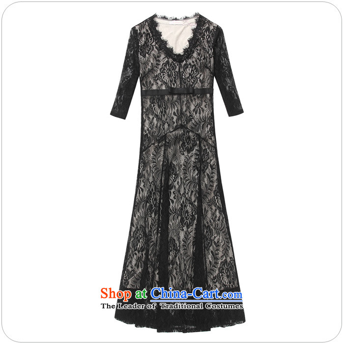 C.o.d. western style and elegant long skirt lace small wedding dresses chaired the skirt xl Sleeve V-neck in Sau San OL female skirt thick black 3XL mm about 160-180 catty picture, prices, brand platters! The elections are supplied in the national character of distribution, so action, buy now enjoy more preferential! As soon as possible.