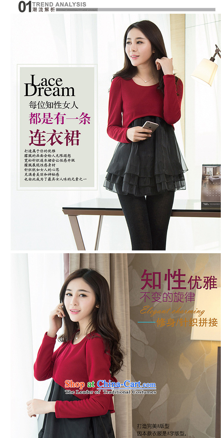 In accordance with the 2015 autumn perfect new) thick mm larger female Euro root yarn stitching knitting forming the fashionable dresses Y5003 female black 3XL picture, prices, brand platters! The elections are supplied in the national character of distribution, so action, buy now enjoy more preferential! As soon as possible.